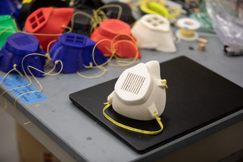 Image of a white 3d printed n95 mask
