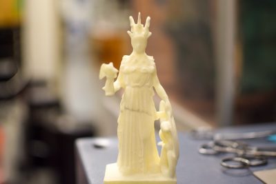 White Nylon 12 figurine of Athena goddess